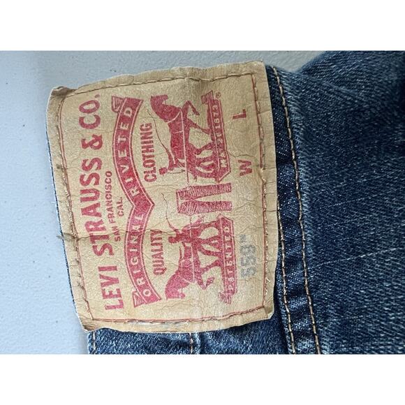 Levis 559 Mens Jeans Straight Leg Medium Wash 100% Cotton Denim 46 x 32 - Picture 2 of 7